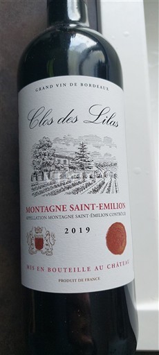 Bordeaux Montagne-saint-émilion Clos des Lilas 2019