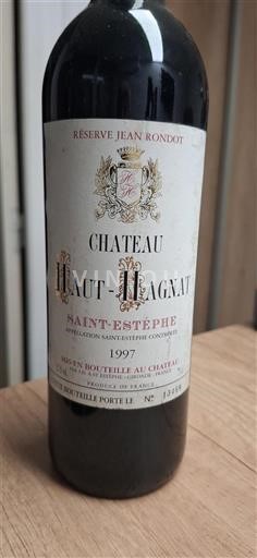 Vin Rouge sec Réserve Jean Rondot Château Haut-Hagnat 1997 France Bordeaux Saint-Estèphe AOC