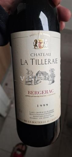 Vin Rouge sec Château La Tilleraie 1999 France Sud-Ouest Bergerac AOC