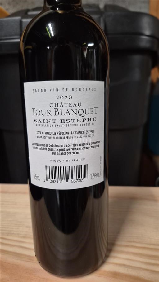 Burdeos Saint-Estèphe Château Tour Blanquet 2020