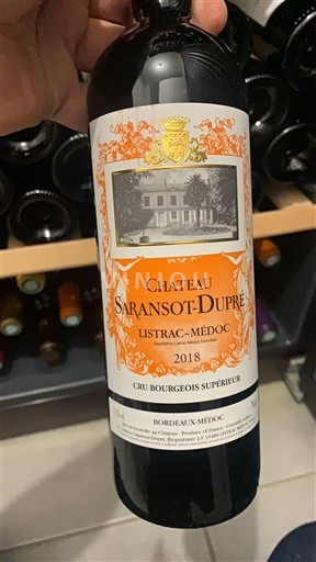 Bordeaux Listrac-Médoc Cru Bourgeois Supérieur Château Saransot-Dupré 2018