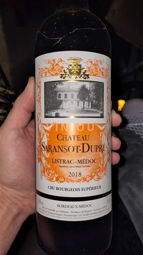 Bordeaux Listrac-Médoc Cru Bourgeois Supérieur Château Saransot-Dupré 2018