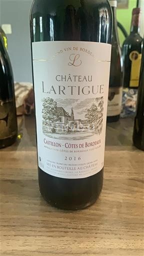 Bordeaux Castillon Côtes de Bordeaux Château Lartigue 2016