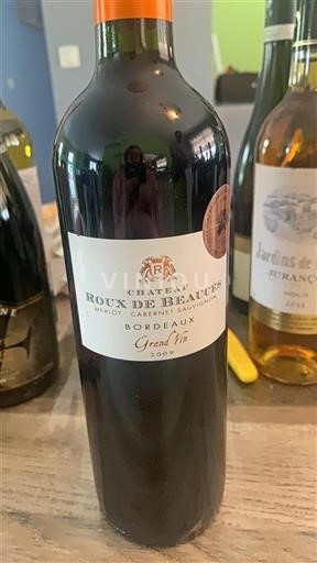 Vin Rouge sec Grand Vin Château Roux de Beaucés 2009 France Bordeaux AOC