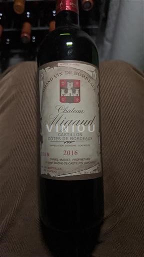 Bordeaux Castillon Côtes de Bordeaux Château Migaud 2016