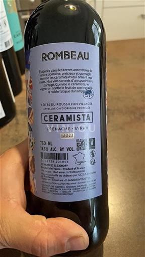 Rosellón Côtes del Roussillon Villages Rombeau Ceramista 2023