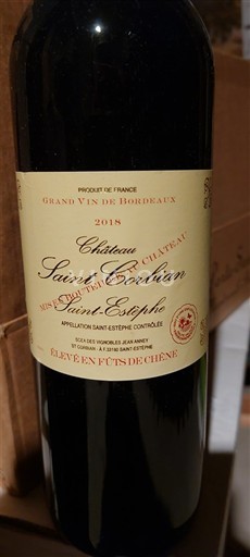 Bordo Сен-Тестеф Château Saint Corbian 2018