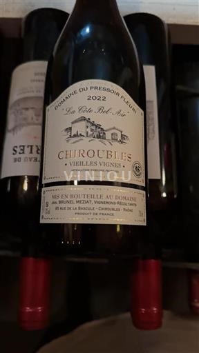 Beaujolais Chiroubles Domaine Pressoir Fleuri La Côte Bel-Air 2022