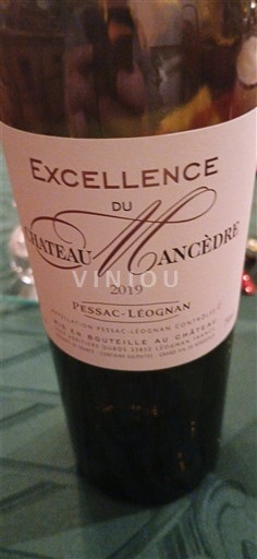 Bordéus Pessac-Léognan Château Mancèdre Excellence 2019