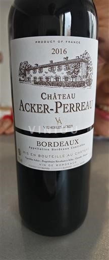 Burdeos Bordeaux Château Acker-perreau 2016