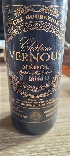 Bordeaux Médoc Cru Bourgeois Château Vernous 2010