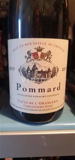 Burgundi Pommard Caves de l'Orangerie 2017