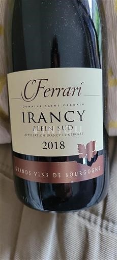 Burgund Irancy Domaine Saint Germain Plein Sud 2018