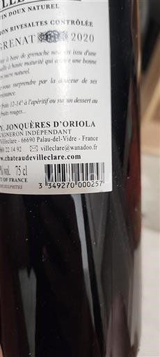 Roussillon Rivesaltes Château Villeclare 2020