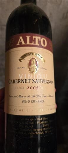 Regione Costiera Stellenbosch Alto Wine Estate Cabernet Sauvignon 2005