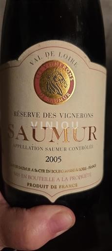 Thung lũng sông Loire Saumur Cave de Saumur Réserve des Vignerons 2005