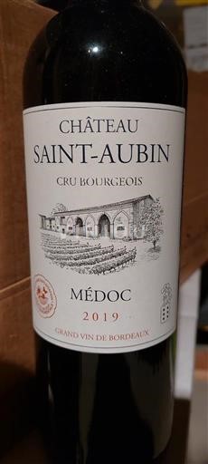 Bordoja Médoc Cru Bourgeois Château Saint-Aubin 2019