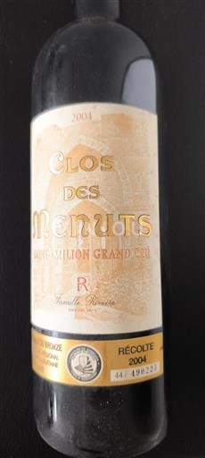 Burdeos Saint-Émilion Gran Cru Clos des Menuts 2004