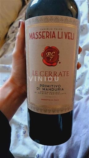 Apulia Primitivo di Manduria Masseria Li Veli Le Cerrate 2022