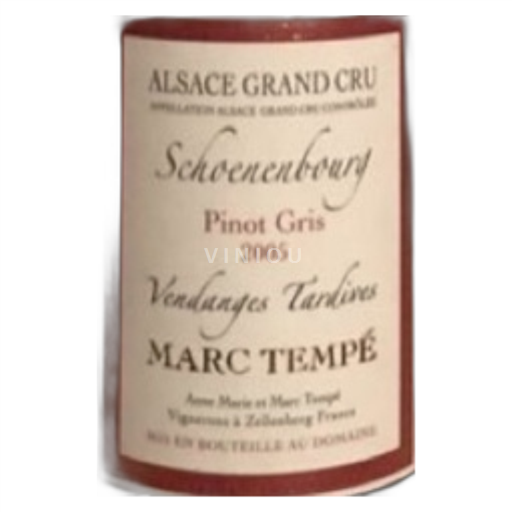 Alsazia Pinot grigio Vendanges Tardives Marc TEMPE V.T. Schoenenbourg 2005