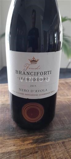 Sicily Not Specified Feudi Branciforti dei Bordonaro Nero d'Avola 2015