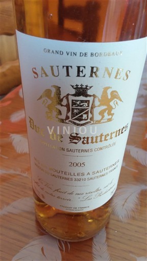 Bordeaux Sauternes Duc de Sauternes 2005