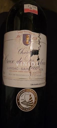 Bordéus Lussac-Saint-Émilion Château Croix de Rambeau 2003