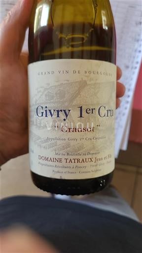 Burgundy Givry Premier Cru Domaine Tatraux Crausot 2020