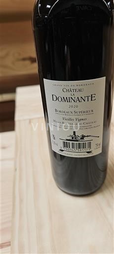 Bordeaux Bordeaux supérieur Château La Dominante Vieilles Vignes 2020