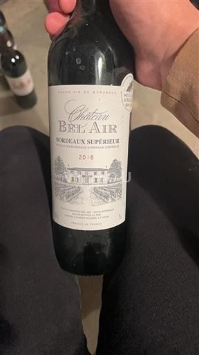 Bordeaux Bordeaux Supérieur Château Bel Air 2018