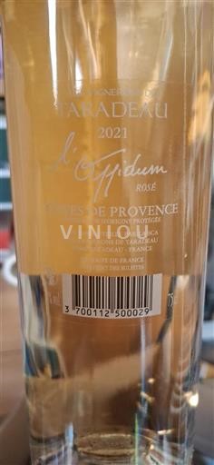 Vin Rosé sec L'Oppidum Les Vignerons de Taradeau 2021 France Provence Côtes-de-provence AOC