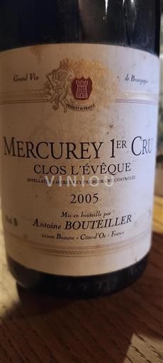 Borgoña Mercurey Premier Cru Antoine Bouteiller Clos l'Évêque 2005