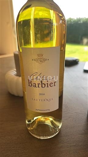 Bordeaux Sauternes Château Barbier 2016