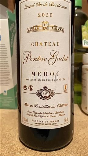 Bordeaux Médoc Château Pontac Gadet 2020