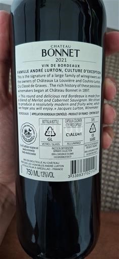 Burdeos Bordeaux Château Bonnet 2021
