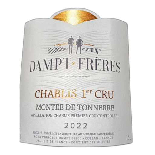 Vin Blanc sec Montée de Tonnerre Dampt Frères 2022 France Bourgogne Chablis premier cru AOC Premier Cru