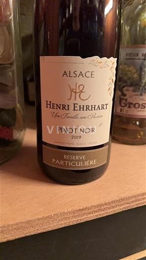 Vin Rouge sec Réserve Particulière Henri Ehrhart 2019 France Alsace Vin de France