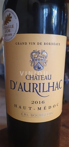 Bordeaux Haut-Médoc Château Aurilhac Cru Bourgeois 2016