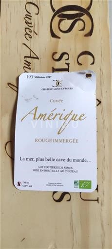 Vale do Ródano Costières de Nîmes Château Saint Cyrgues Amérique 2017