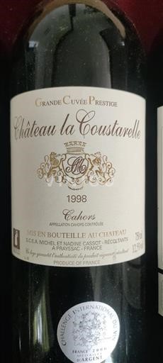 Sud-Ovest Cahors Château La Coustarelle Grande Prestige 1998