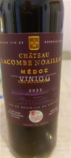 Bordeaux Médoc Cru Bourgeois Château Lacombe Noaillac 2022