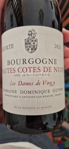 Burgundi Hautes Côtes de Nuits Grand Cru Domaine Dominique Guyon Les Dames de Vergy 2021