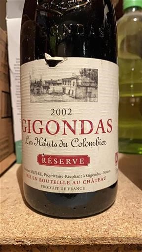 Údolí Rhôny Gigondas Les Hauts du Colombier Réserve 2002