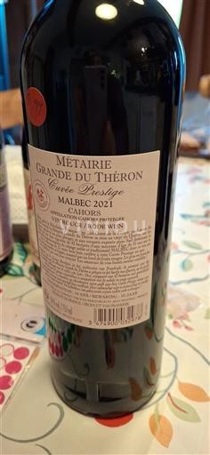Sudoeste Cahors Métairie Grande du Théron Prestige 2021