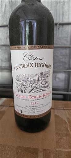 Bordeaux Castillon Côtes de Bordeaux Château La Croix Bigorre 2017