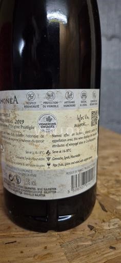 Vin Rouge sec Intimelle Rhonea 2019 France Vallée du Rhône Vacqueyras AOC
