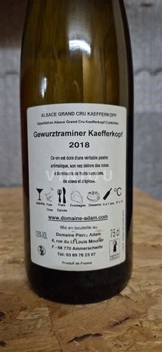 Alsasko Nespecifikováno Grand Cru Domaine Pierre Adam Gewurztraminer Kaefferkopf 2018