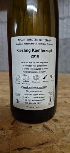 Alsasko Nespecifikováno Grand Cru Domaine Pierre Adam Riesling Kaefferkopf 2018