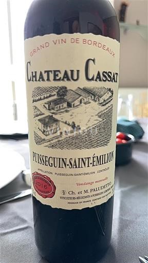Bordeaux Puisseguin-saint-émilion Château Cassat 2016