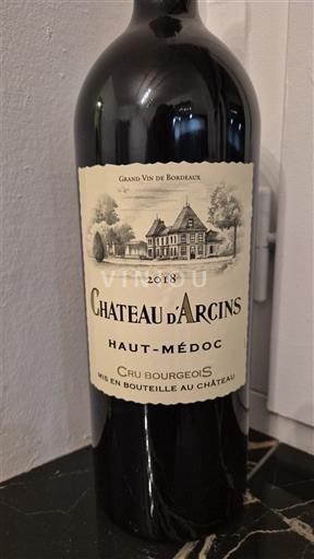 Bordeaux Haut-Médoc Château Arcins 2018